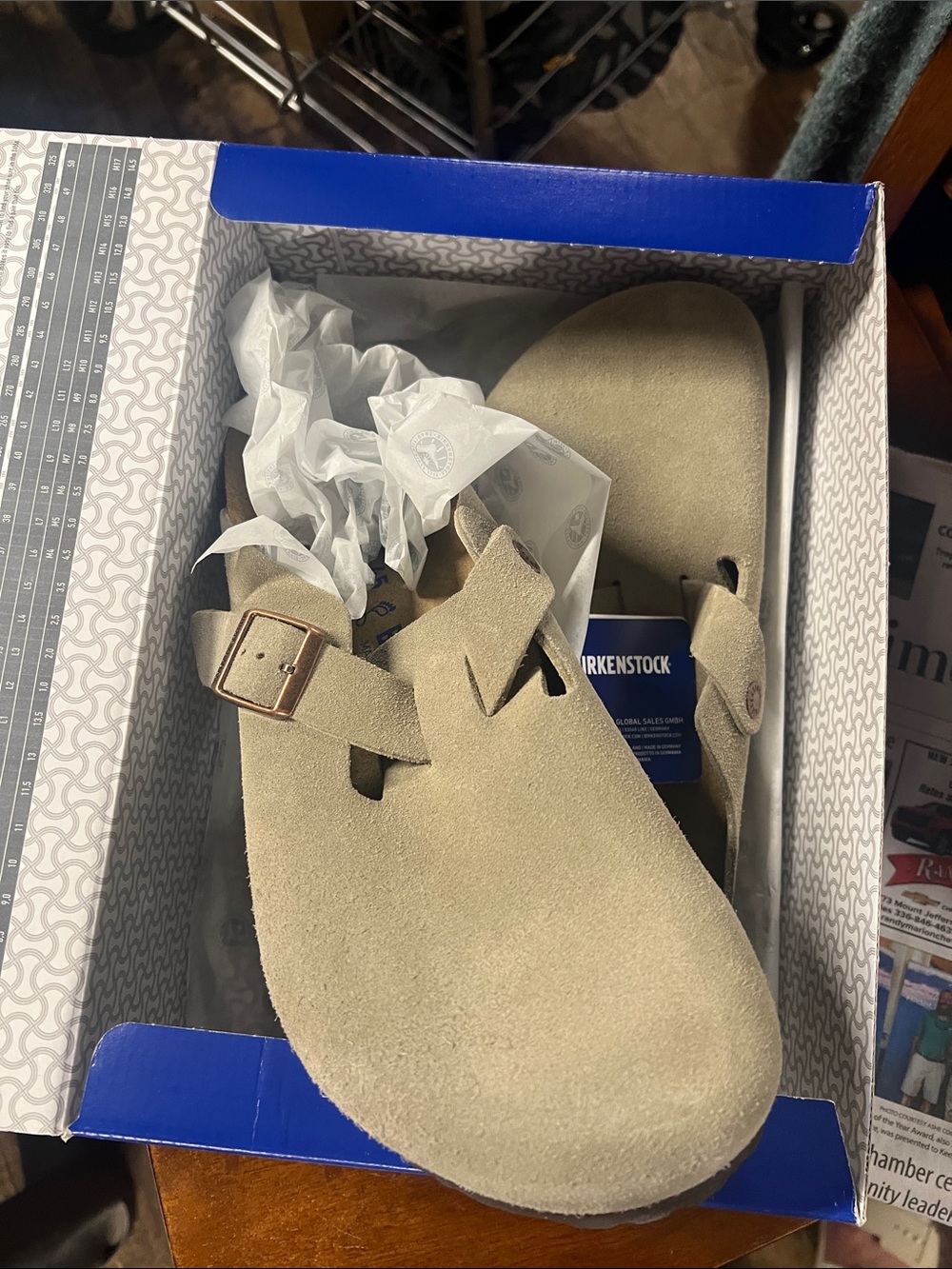 Birkenstock Boston clogs sale!! Taupe suede leather -classic - - NEW authentic - Picture 10 of 13
